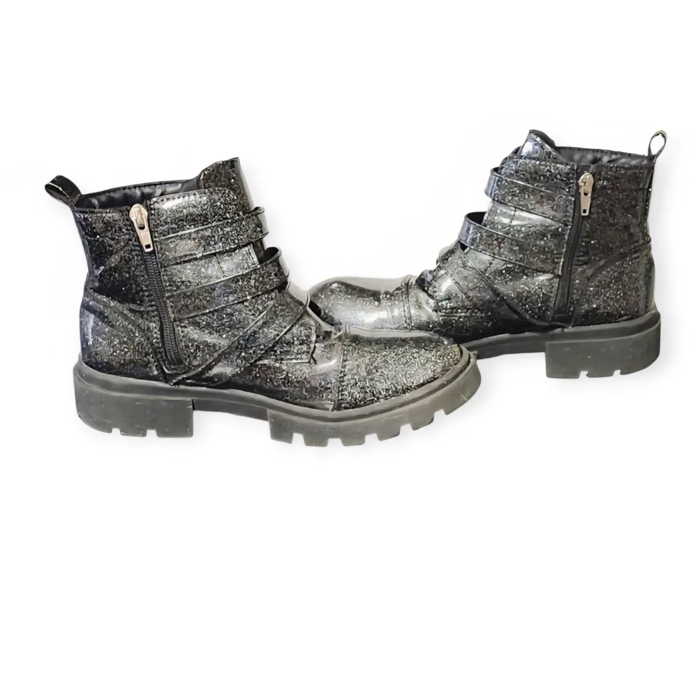 Justice Glittery Black Kids Boots